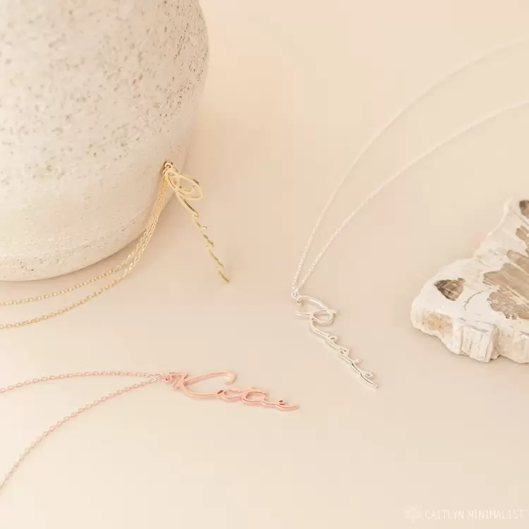 Minimalist Name Necklace in Sterling Silver | Gümüş Kaplama | Özel Tasarım | Kutulu