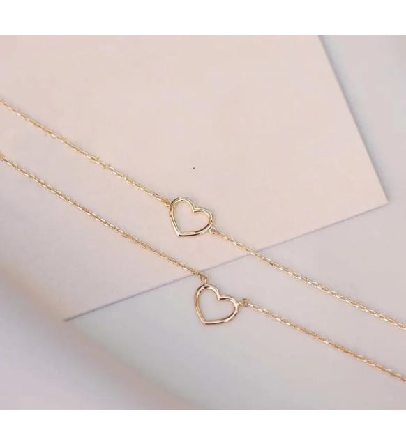 Navan 925 Ayar Gümüş Minimalist Kalp Kolye (Gold, Silver ve Rose)