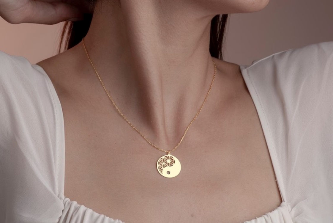 Navan 925 Ayar Gümüş Yin Yang Dengesi Kolyesi (Gold, Silver ve Rose)