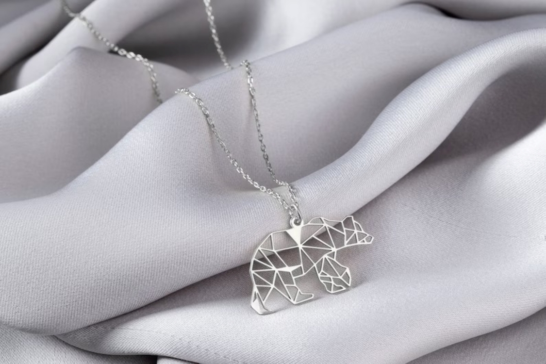 Navan 925 Ayar Gümüş Geometrik Ayı Kolye (Gold, Silver ve Rose)