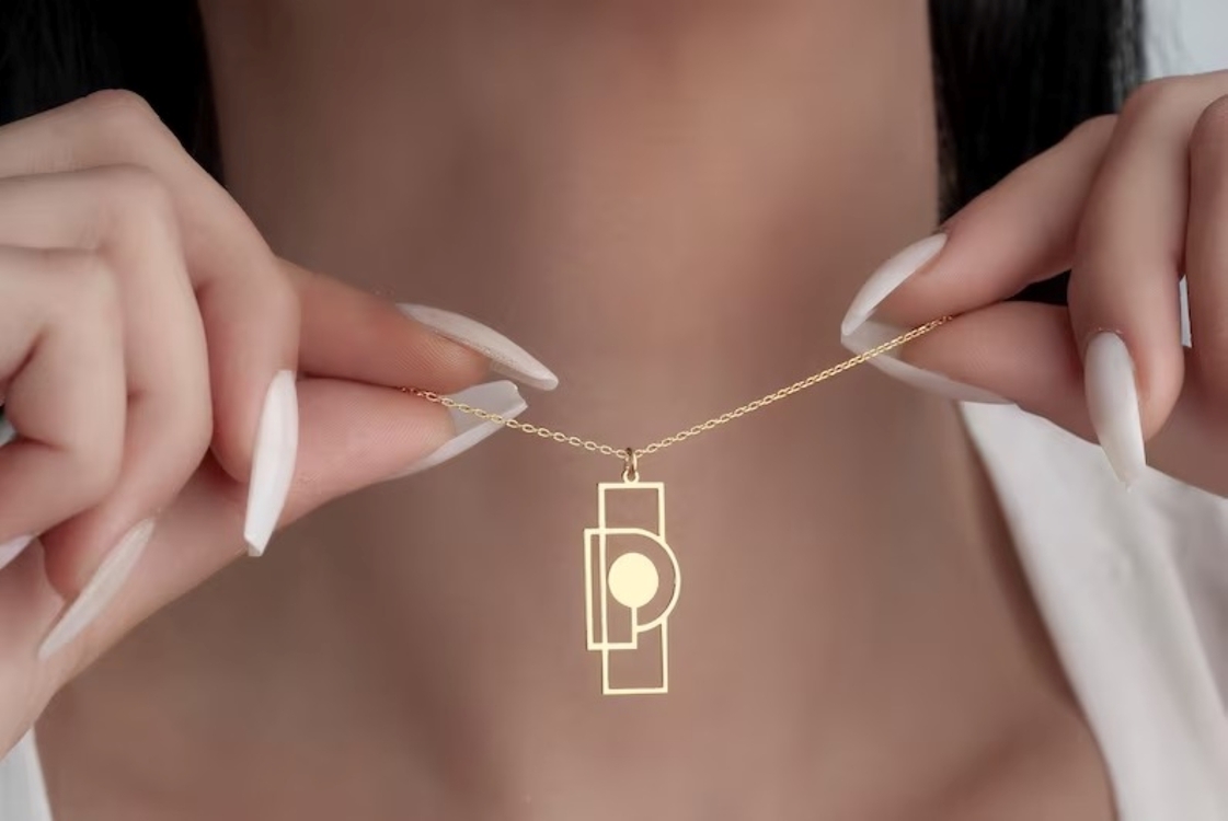 Navan 925 Ayar Gümüş Geometrik Minimal Kolye (Gold, Silver ve Rose)