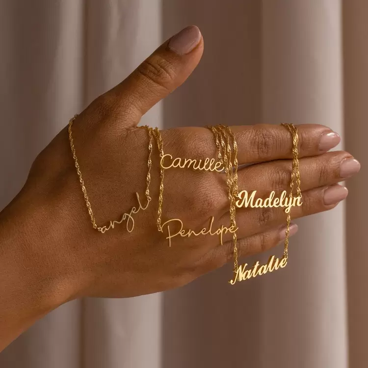 Twist Chain Name Necklace | Altın Gümüş Rose Kaplama | Özel Tasarım | Kutulu Hediye