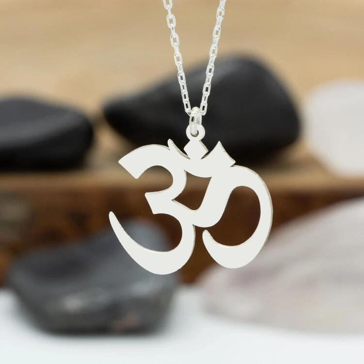 Navan 925 Ayar Gümüş Om Sembolü Kolye (Gold, Silver ve Rose)
