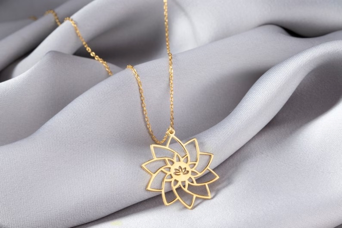 Navan 925 Ayar Gümüş Lotus Çiçeği Kolye (Gold, Silver ve Rose)