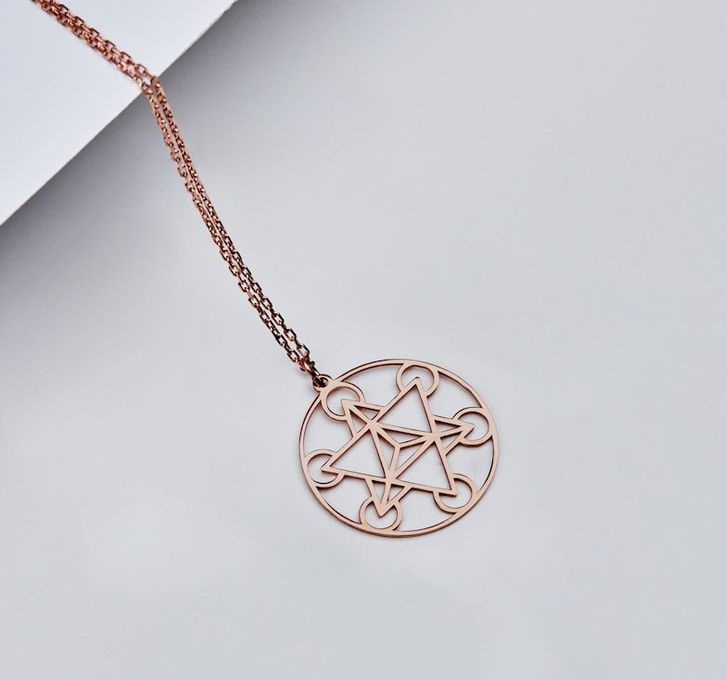 Navan 925 Ayar Gümüş Merkaba Kolyesi (Gold, Silver ve Rose)