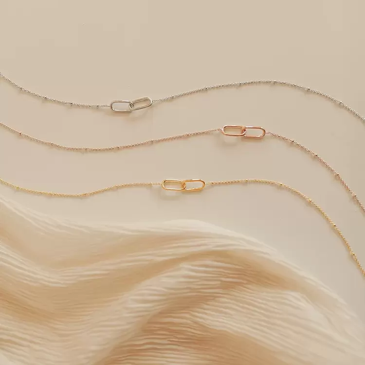 Linked Pendant Necklace | Altın, Gümüş Kaplama | Özel Tasarım | Kutulu 