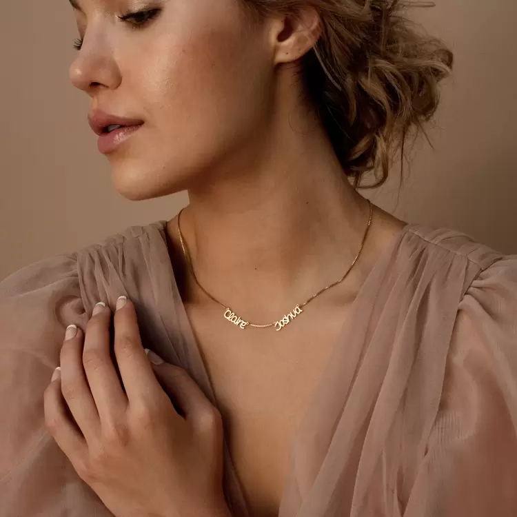 Multi Name Necklace  | Altın Kaplama | Özel Tasarım | Kutulu 