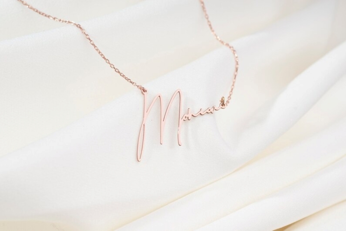 Navan 925 Ayar Gümüş Kişiye Özel El Yazısı İsim Kolyesi (Gold, Silver ve Rose)
