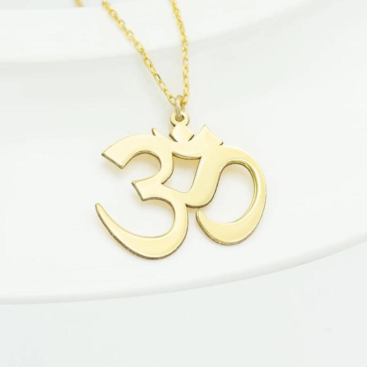 Navan 925 Ayar Gümüş Om Sembolü Kolye (Gold, Silver ve Rose)