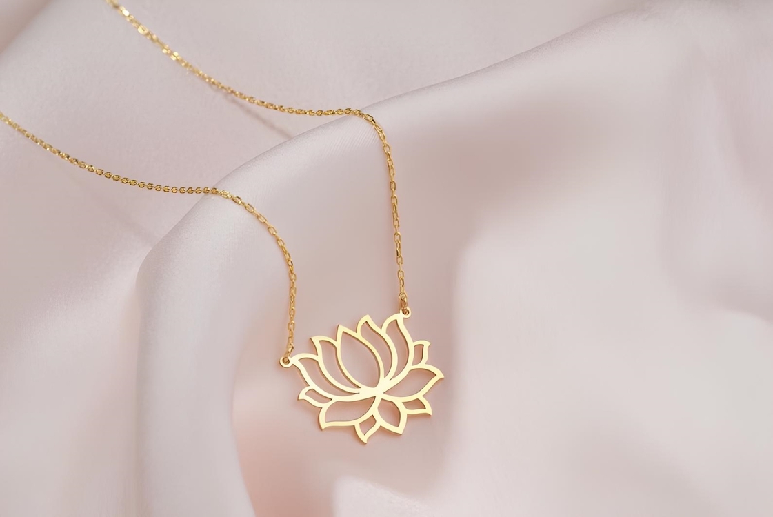 Navan 925 Ayar Gümüş Lotus Çiçeği Kolye (Gold, Silver ve Rose)