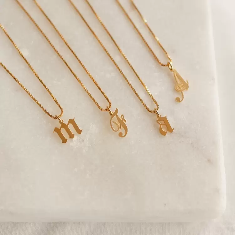 Initial Necklace with Box Chain | Altın, Gümüş Kaplama | Özel Tasarım | Kutulu Hediye