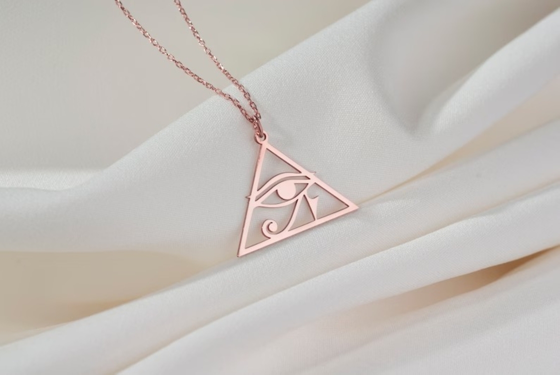 Navan 925 Ayar Gümüş Mısır'ın Gözü Sembolü Kolye (Gold, Silver ve Rose)