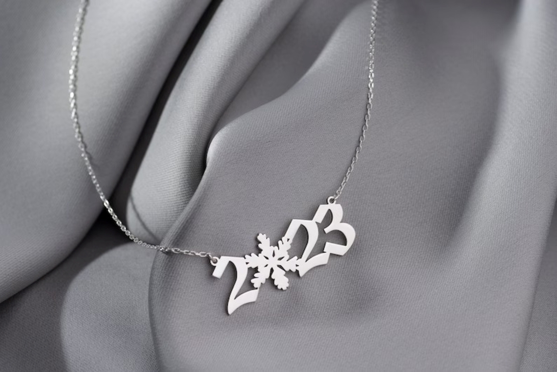 Navan 925 Ayar Gümüş Kar Tanesi Detaylı Yıl Kolyesi (Gold, Silver ve Rose)