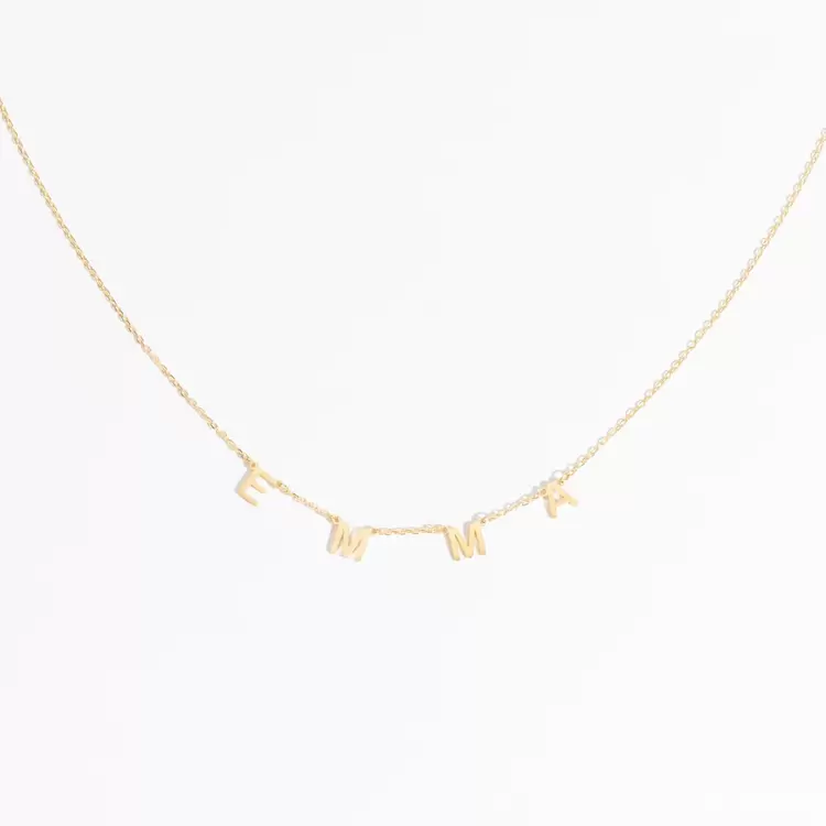 Satellite Name Necklace • Letter Necklace | Altın Kaplama | Özel Tasarım | Kutulu Hediye