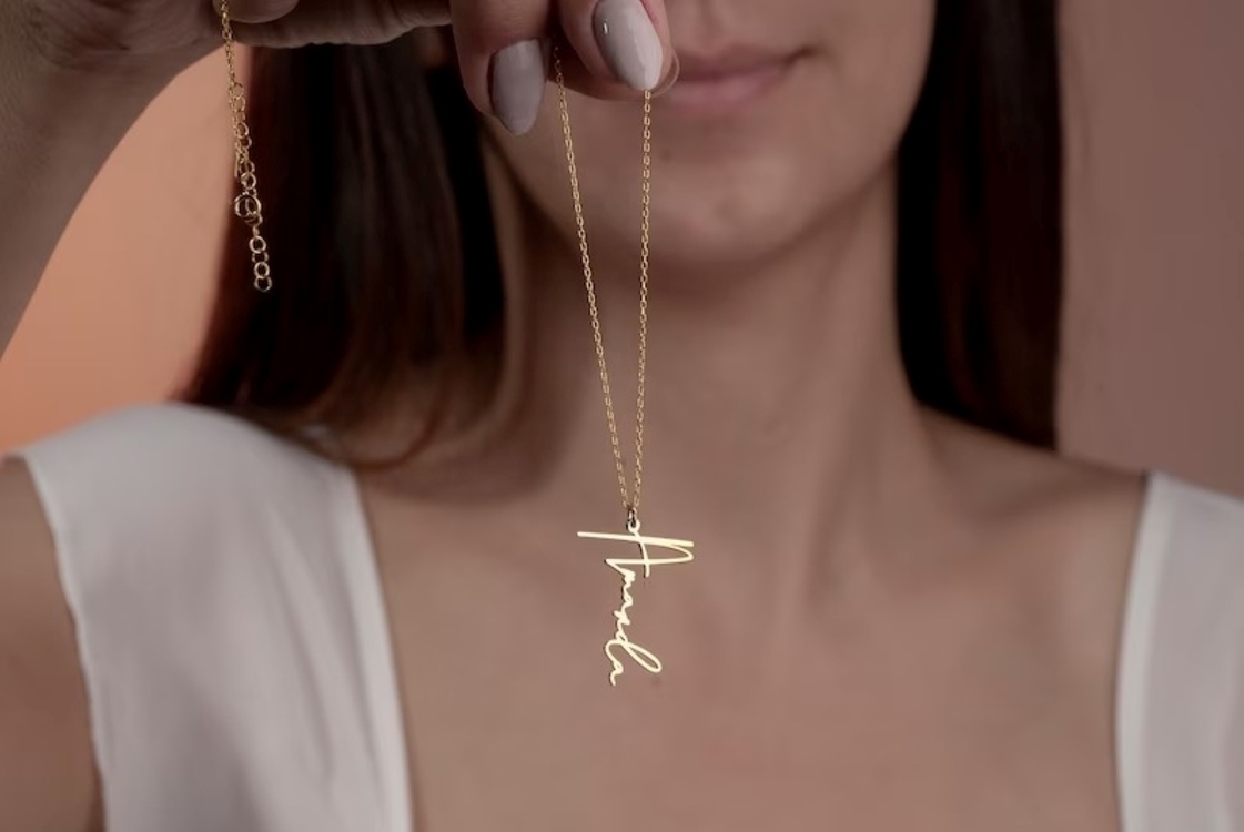Navan 925 Ayar Gümüş Dikey İsim Kolyesi (Gold, Silver ve Rose)