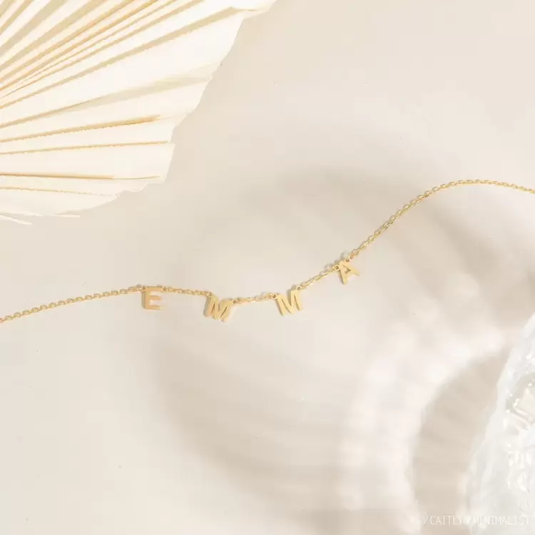 Letter Necklace | Altın, Gümüş Kaplama | Özel Tasarım | Kutulu Hediye
