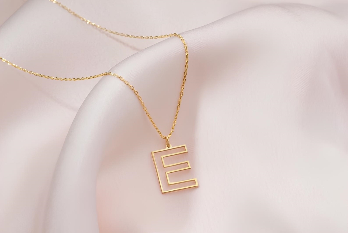 Navan 925 Ayar Gümüş Kişiye Özel Minimal Harf Kolye (Gold, Silver ve Rose)