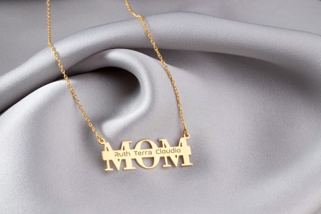 Navan 925 Ayar Gümüş Kişiye Özel MOM Kolye (Gold, Silver ve Rose)