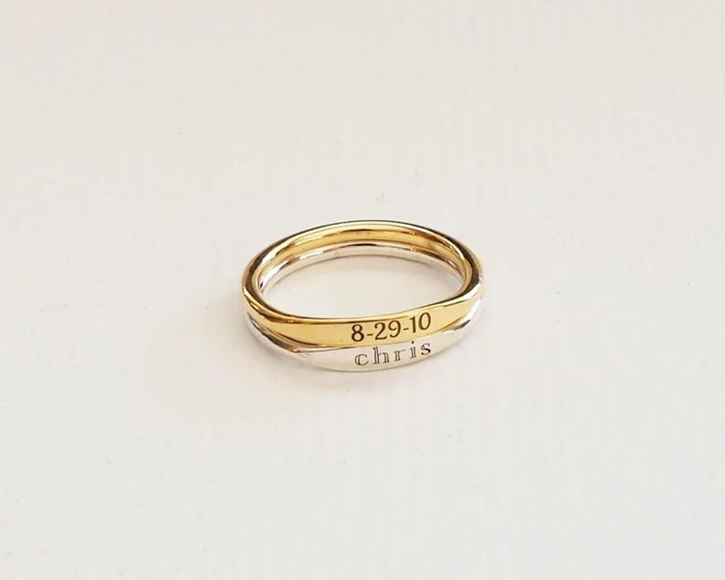 Custom Delicate Name Ring | Altın Gümüş Rose Kaplama | Özel Tasarım | Kutulu Hediye