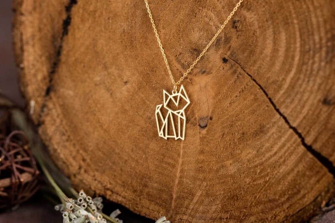 Navan 925 Ayar Gümüş Geometrik Kedi Kolye (Gold, Silver ve Rose) – Kişiye Özel