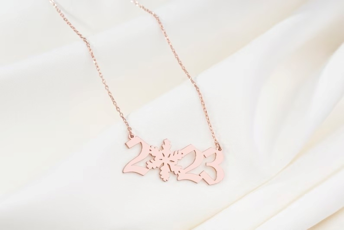Navan 925 Ayar Gümüş Kar Tanesi Detaylı Yıl Kolyesi (Gold, Silver ve Rose)