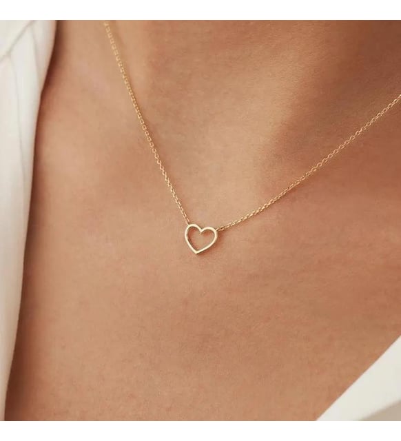 Navan 925 Ayar Gümüş Minimalist Kalp Kolye (Gold, Silver ve Rose)
