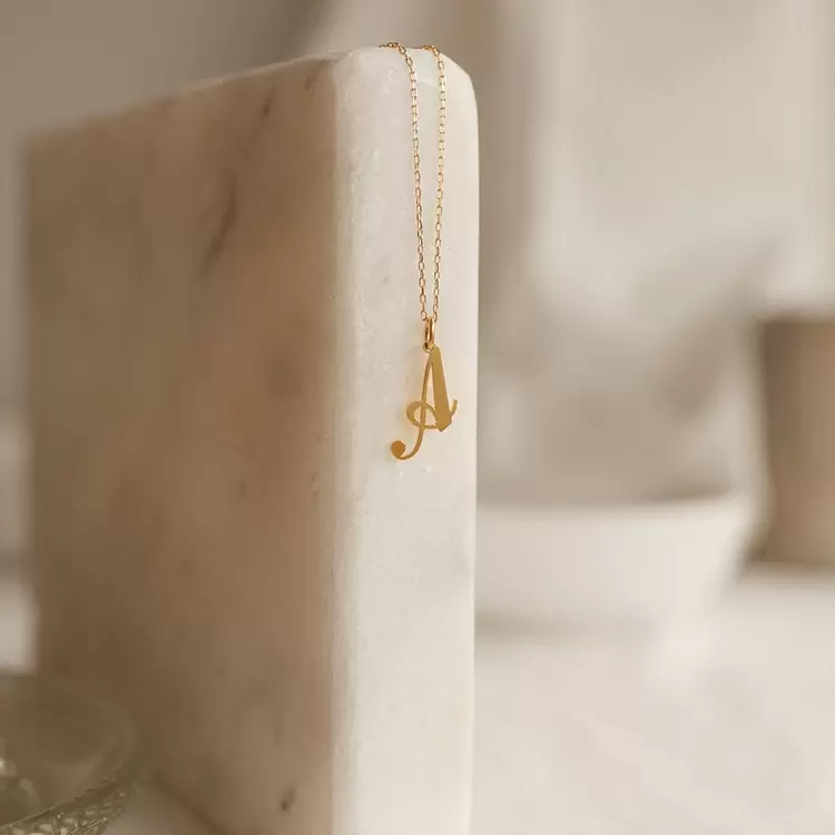 Minimal Initial Necklace | Altın, Gümüş Kaplama | Özel Tasarım | Kutulu