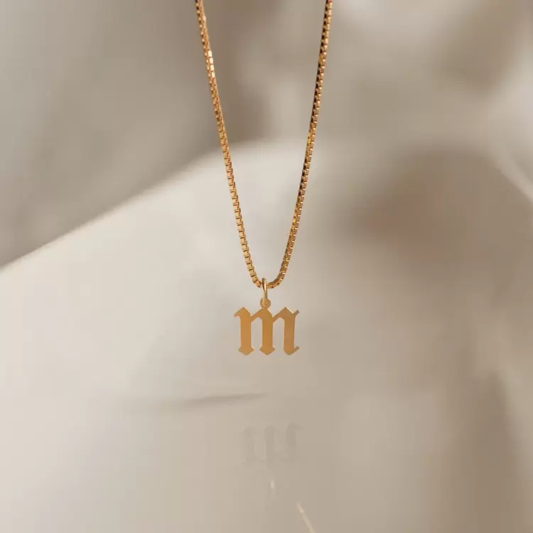 Initial Necklace with Box Chain | Altın, Gümüş Kaplama | Özel Tasarım | Kutulu Hediye