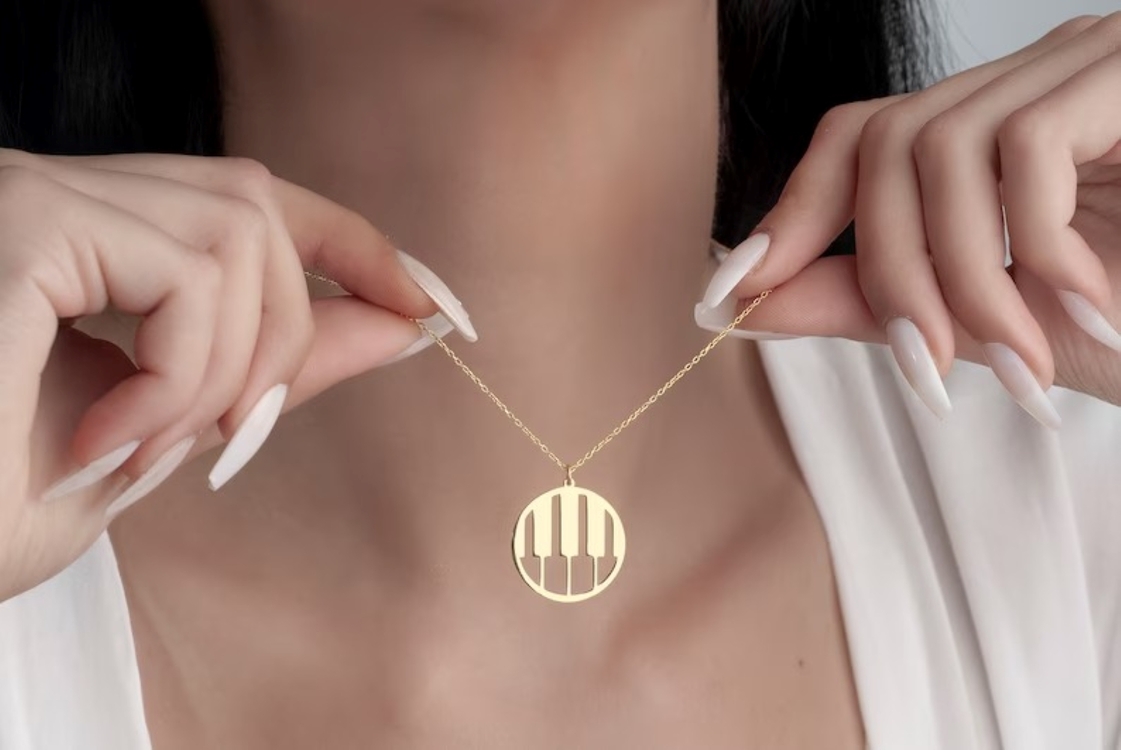 Navan 925 Ayar Gümüş Piyano Tuşları Kolye (Gold, Silver ve Rose)