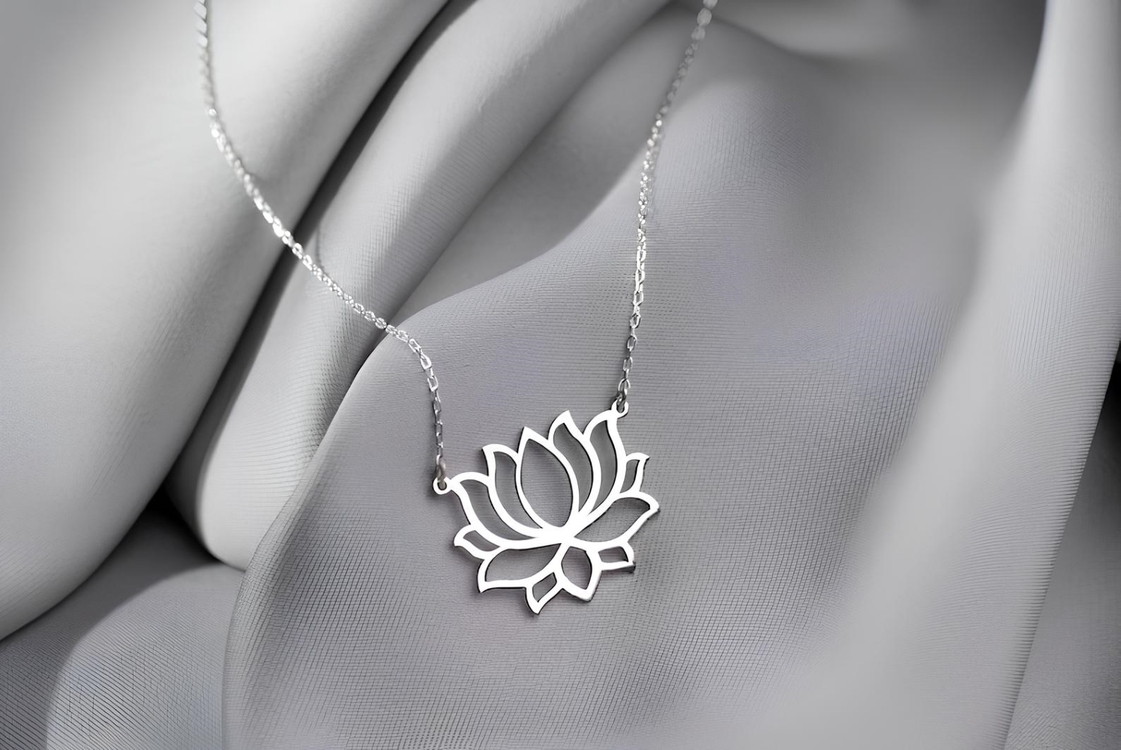 Navan 925 Ayar Gümüş Lotus Çiçeği Kolye (Gold, Silver ve Rose)