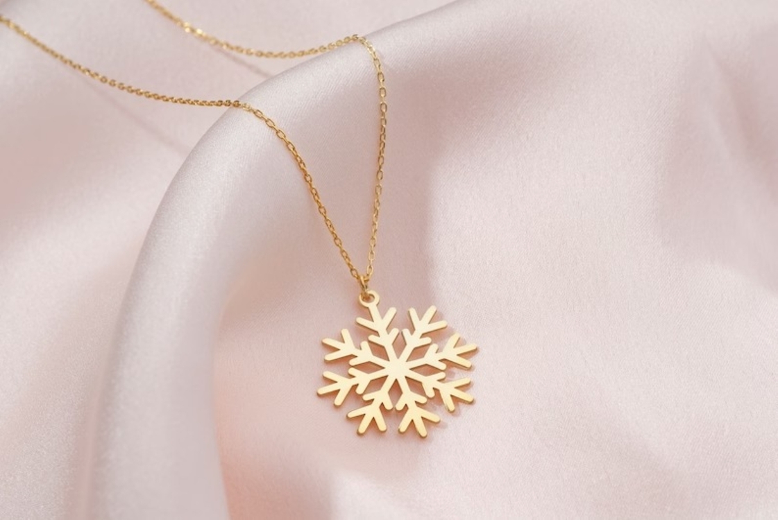 Navan 925 Ayar Gümüş Kar Tanesi Kolyesi (Gold, Silver ve Rose)