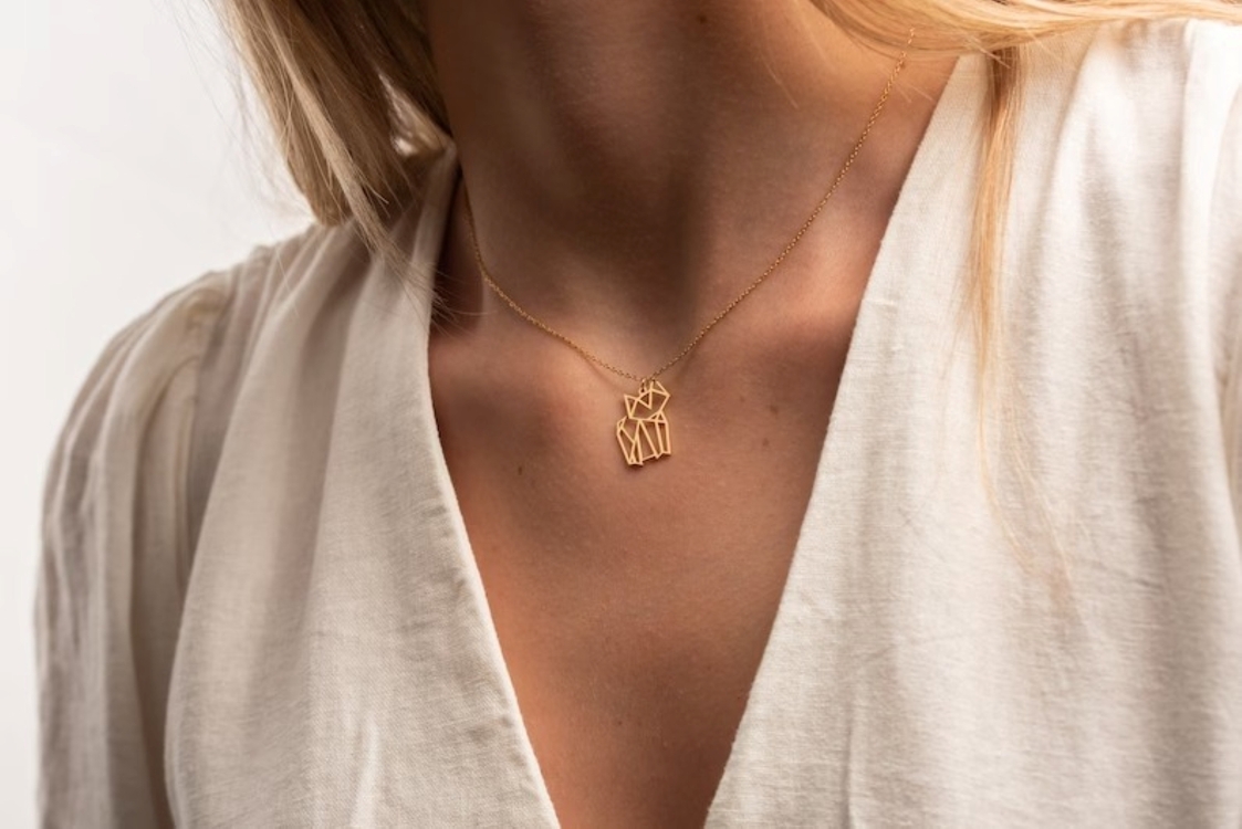 Navan 925 Ayar Gümüş Geometrik Kedi Kolye (Gold, Silver ve Rose) – Kişiye Özel