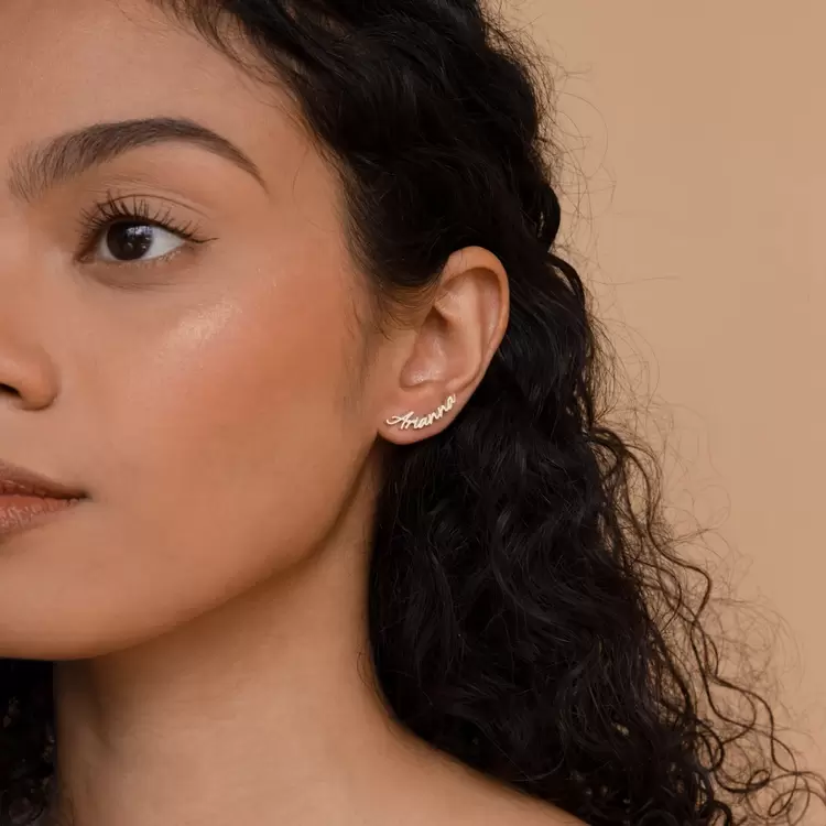 Personalized Name Earrings | Altın Gümüş Rose Kaplama | Özel Tasarım | Kutulu Hediye