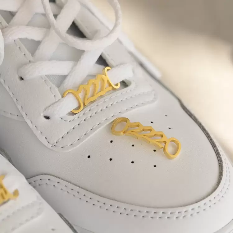 Navan 925 Ayar Gümüş Kişiye Özel Ayakkabı Bağcık Takısı (Gold, Silver ve Rose)