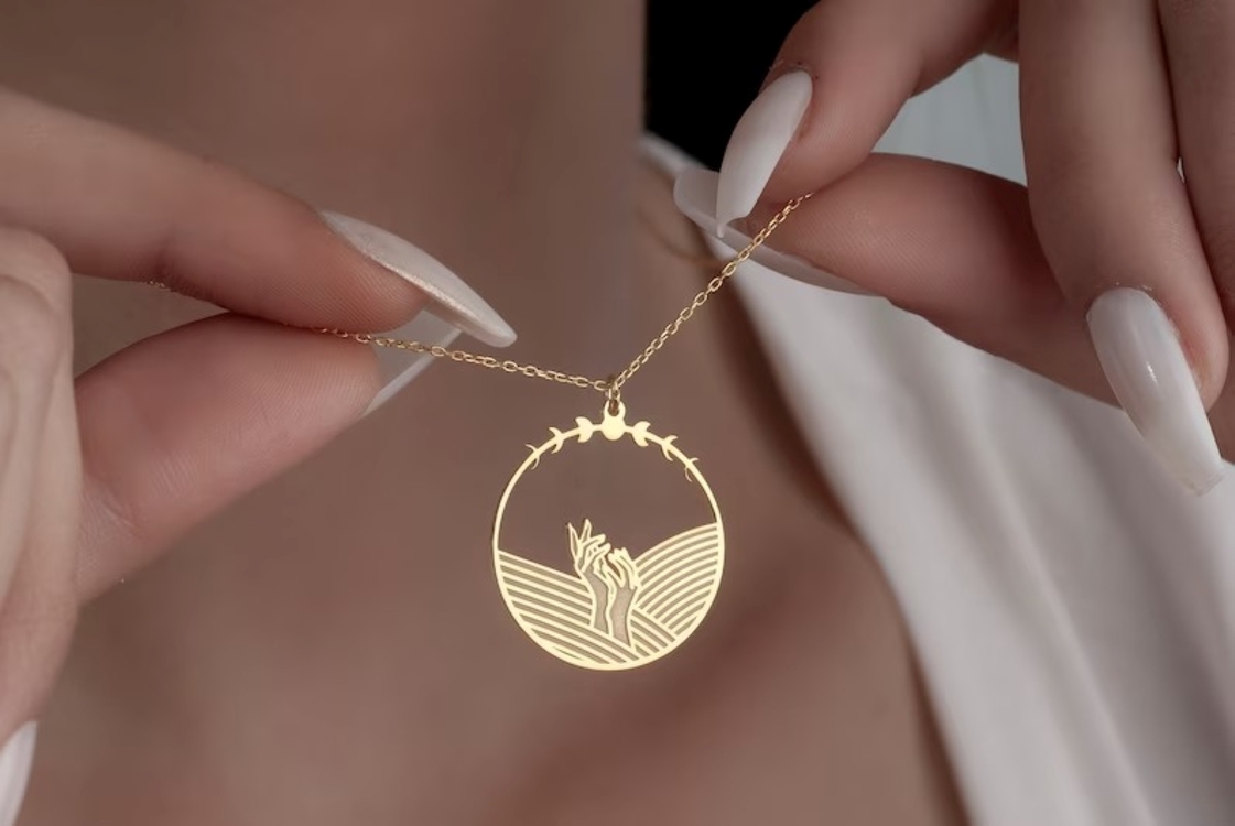 Navan 925 Ayar Gümüş Özgürlük Eller Kolyesi (Gold, Silver ve Rose)