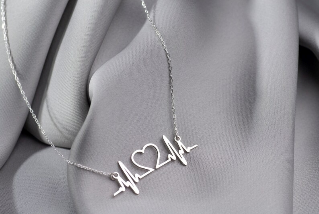 Navan 925 Ayar Gümüş Kalp Atışı Kolyesi (Gold, Silver ve Rose)