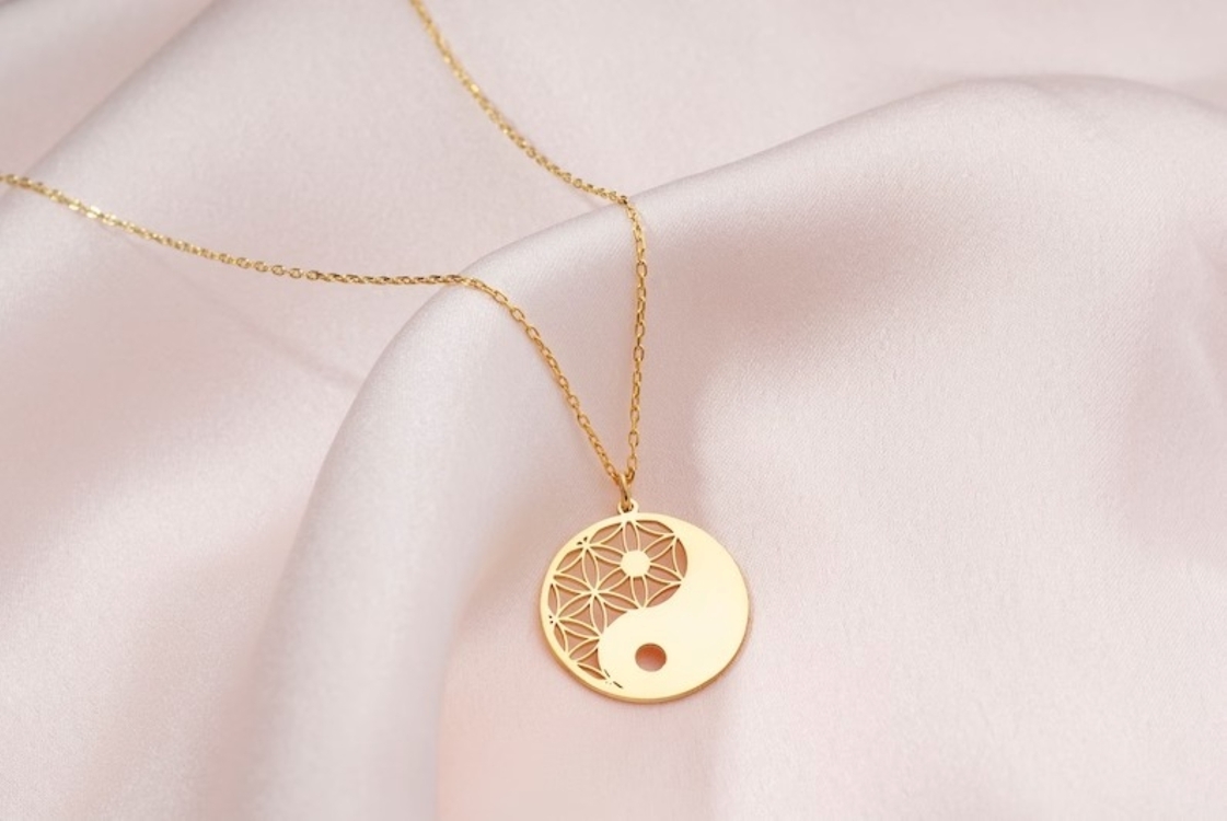 Navan 925 Ayar Gümüş Yin Yang Dengesi Kolyesi (Gold, Silver ve Rose)