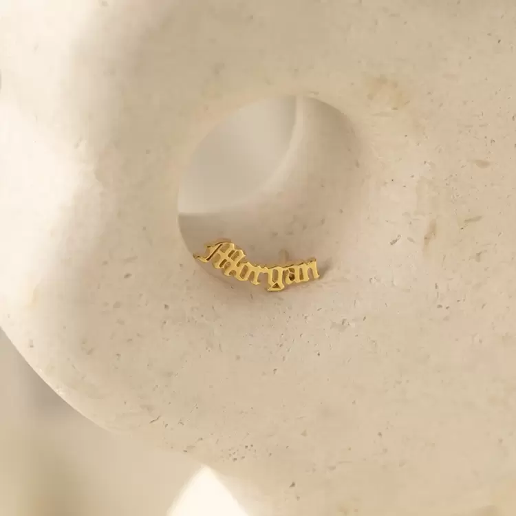 Name Charm Earrings Küpesi | Altın Gümüş Rose Kaplama | Özel Tasarım | Kutulu Hediye
