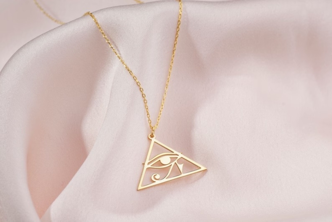 Navan 925 Ayar Gümüş Mısır'ın Gözü Sembolü Kolye (Gold, Silver ve Rose)