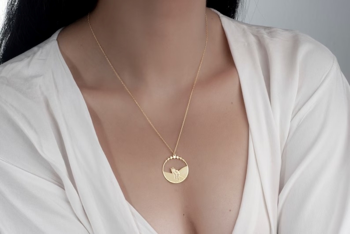 Navan 925 Ayar Gümüş Özgürlük Eller Kolyesi (Gold, Silver ve Rose)