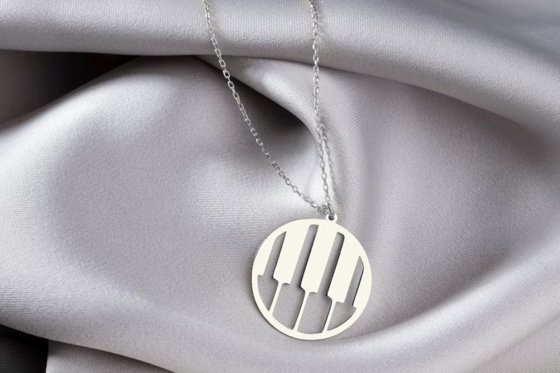 Navan 925 Ayar Gümüş Piyano Tuşları Kolye (Gold, Silver ve Rose)