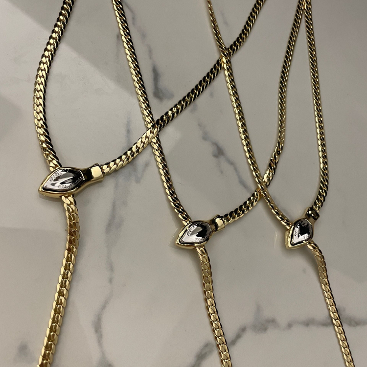 14 Ayar Altın Görünümlü Yılan Kolye – Luxury Snake Necklace