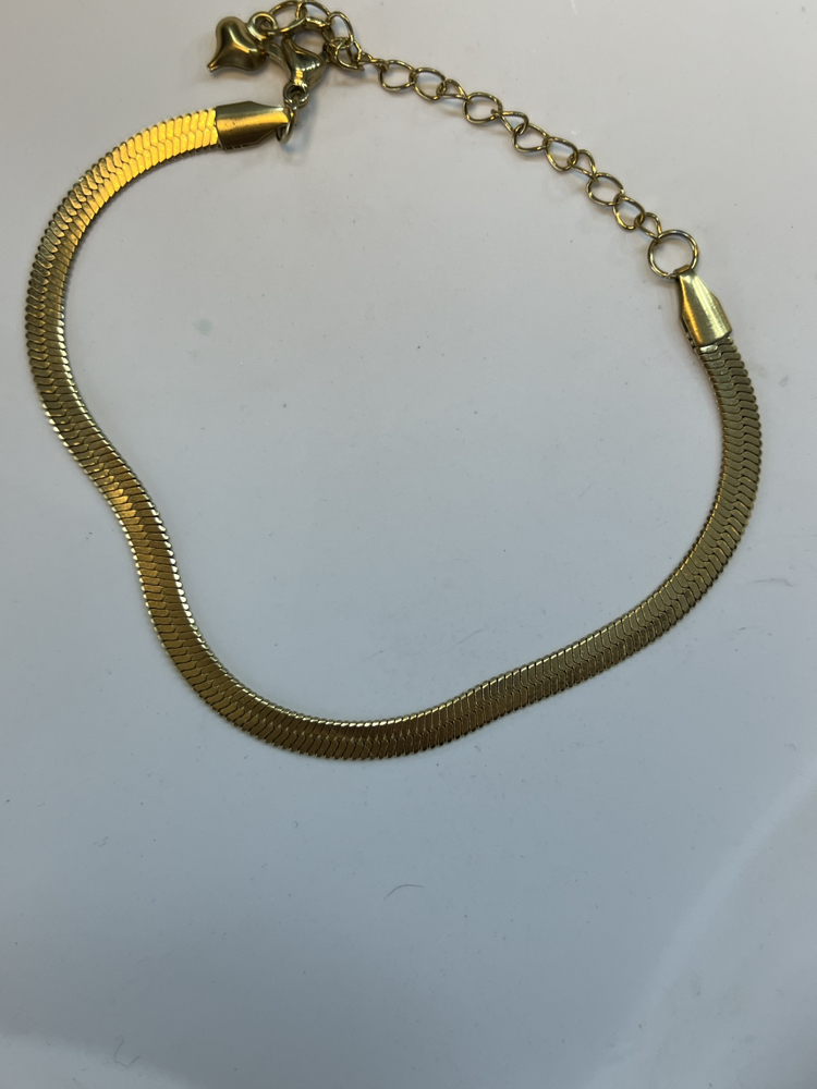 14 Ayar Altın Görünümlü Çelik İtalyan Balık Sırtı Gold Bileklik 