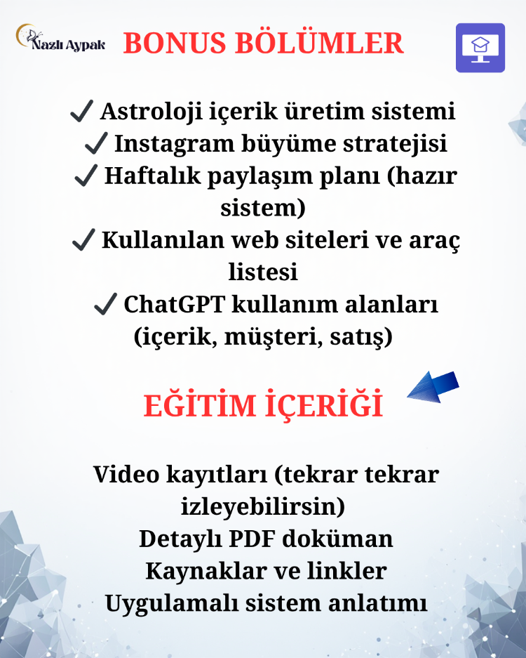 BİLGİSAYAR KULLANIMI & ASTROLOJİ DİJİTAL SİSTEM EĞİTİMİ