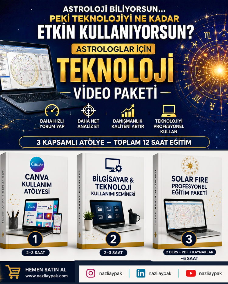 ASTROLOGLAR İÇİN TEKNOLOJİ VİDEO PAKETİ 12 saat