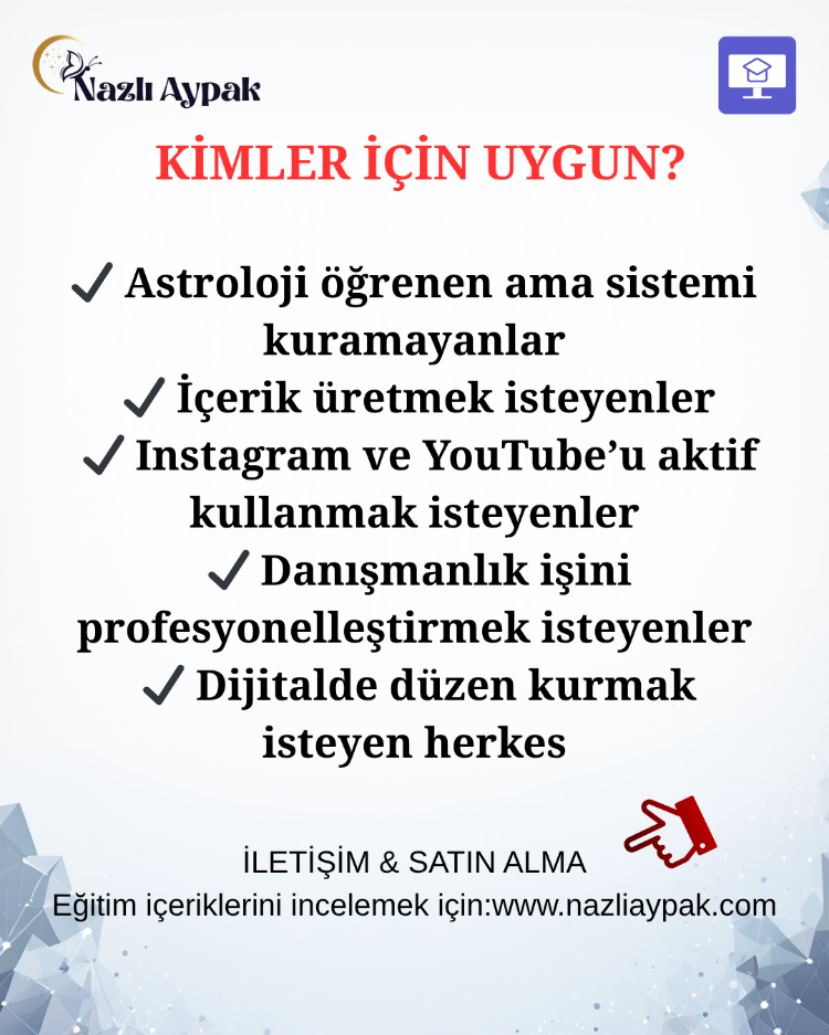 BİLGİSAYAR KULLANIMI & ASTROLOJİ DİJİTAL SİSTEM EĞİTİMİ