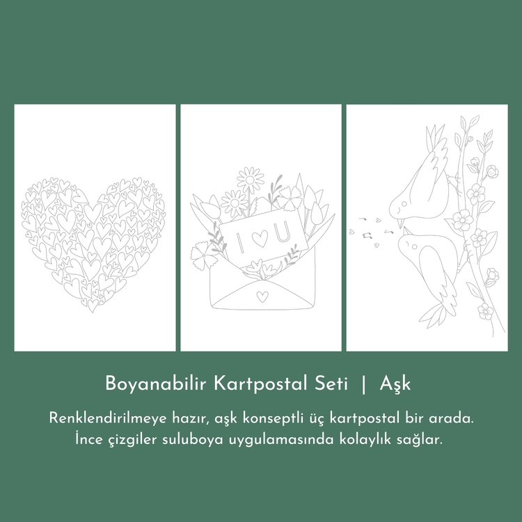 Boyanabilir Kartpostal Seti | AŞK