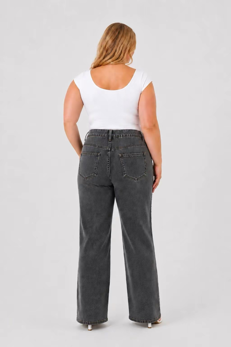 Büyük Beden Hamile Kot Pantolon -Karın Destekli ve Ayarlanabilir Belli Jeans