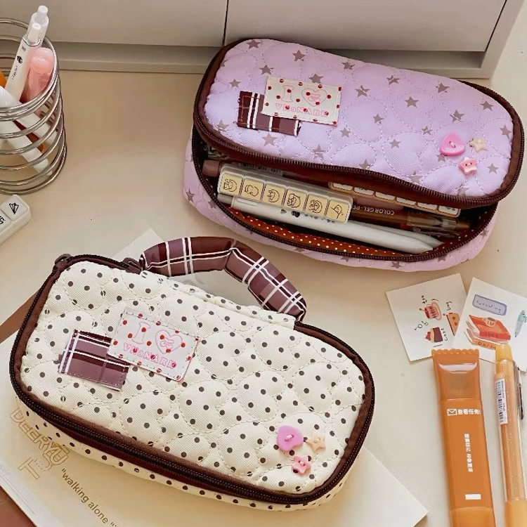 cute aesthetic korean tarzı el tutmalı kalemlik organizer çanta