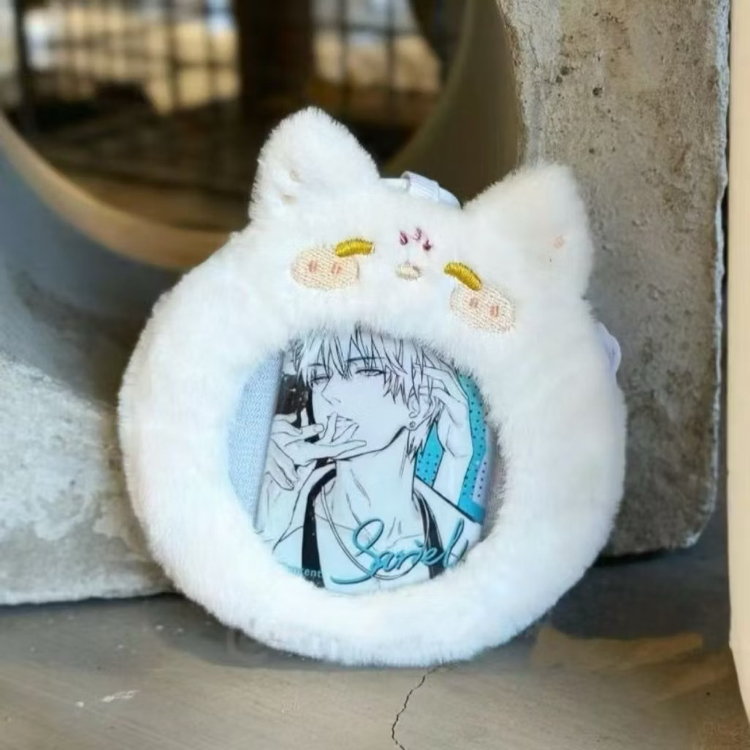 kawaii fluffy badge pouch 75 mm koruyucu rozet kılıfı